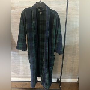 Bill Blass Green and Blue tartan Menswear Robe